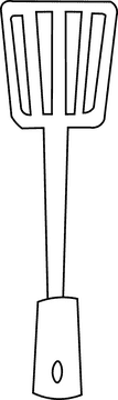 Spatula black and white clipart