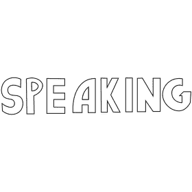 Speaking sign black and white clipart