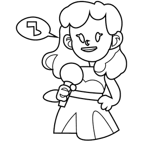 Speaking singer black and white clipart