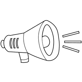 Speaking speaker black and white clipart