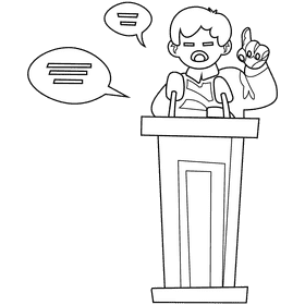 Speaking tribune black and white clipart