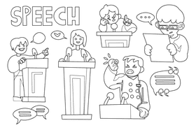 Speech black and white vector