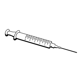 Syringe drawing black and white clipart