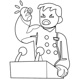 Speech rhetoric black and white clipart