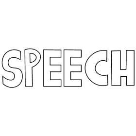 Speech sign black and white clipart