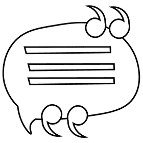 Speech text black and white clipart