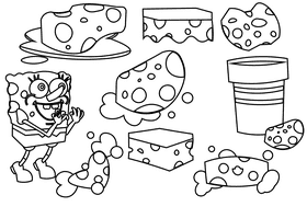 Sponge black and white vector