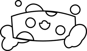 Sponge big bubble black and white clipart