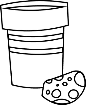Sponge bucket black and white clipart