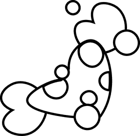 Sponge heart black and white clipart