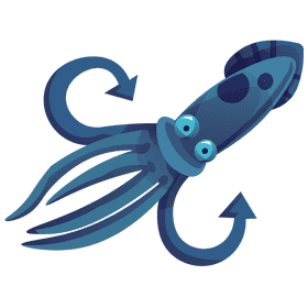 Squid big blue clipart