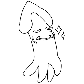 Squid cool black and white clipart