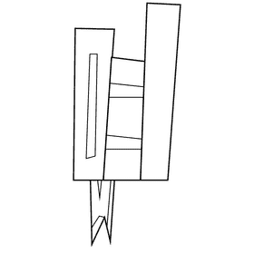 Stack of books bookmark black and white clipart