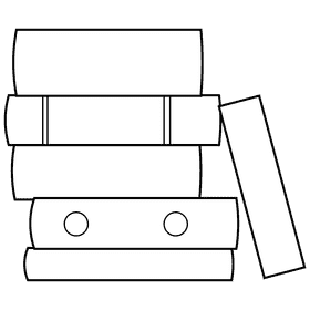 Stack of books book tower black and white clipart