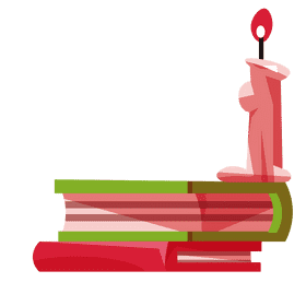 Stack of books candle clipart