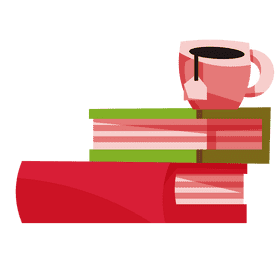 Stack of books cup clipart