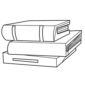 Stack of books three black and white clipart