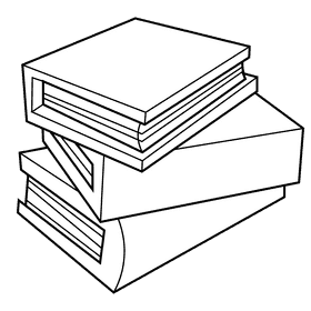 Stack of books three black and white clipart