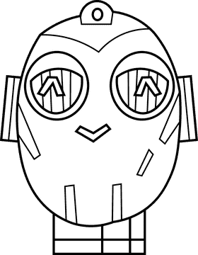 Starwars c3po black and white clipart