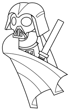 Starwars darth vader black and white clipart