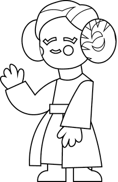 Starwars leia black and white clipart