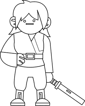 Starwars luke black and white clipart