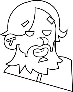 Starwars obi wan kenobi black and white clipart