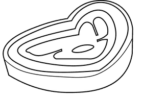 Steak meat black and white clipart