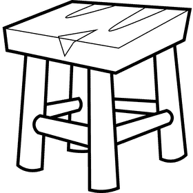 Stool classic black and white clipart