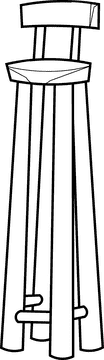 Stool high black and white clipart