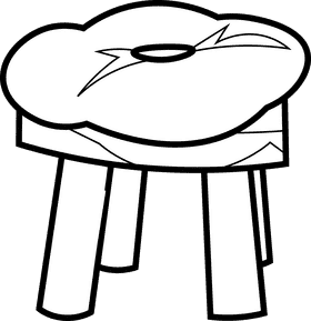 Stool modern black and white clipart