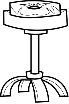 Stool modern black and white clipart