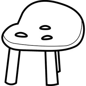 Stool vintage black and white clipart