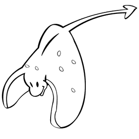 Stringray floats black and white clipart
