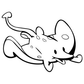 Stringray happy black and white clipart
