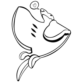 Stringray love black and white clipart