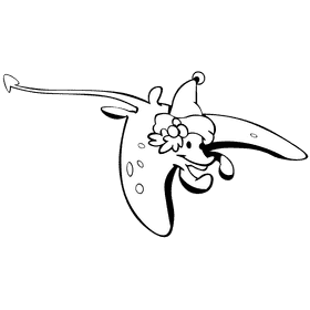 Stringray new year black and white clipart