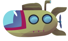 Submarine big window clipart