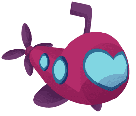 Submarine love boat clipart