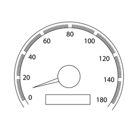 Truck speedometer drawing black and white clipart