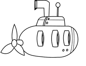 Submarine black and white clipart