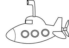 Submarine black and white clipart