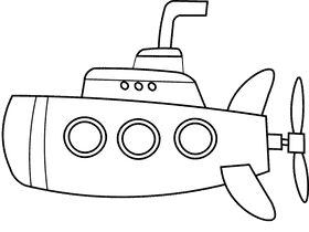 Submarine uboat black and white clipart