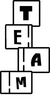 Team cubes black and white clipart