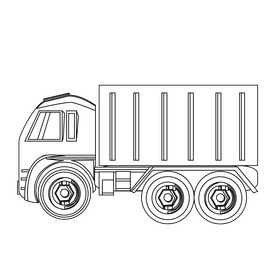 Truck drawing black and white clipart