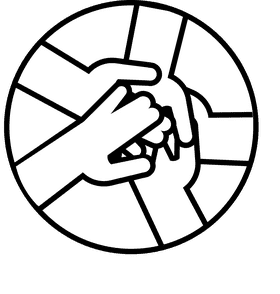 Team hands black and white clipart