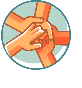 Team hands clipart