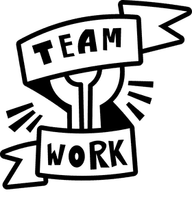 Team light bulb black and white clipart