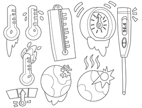 Temperature black and white vector