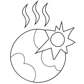 Temperature summer black and white clipart